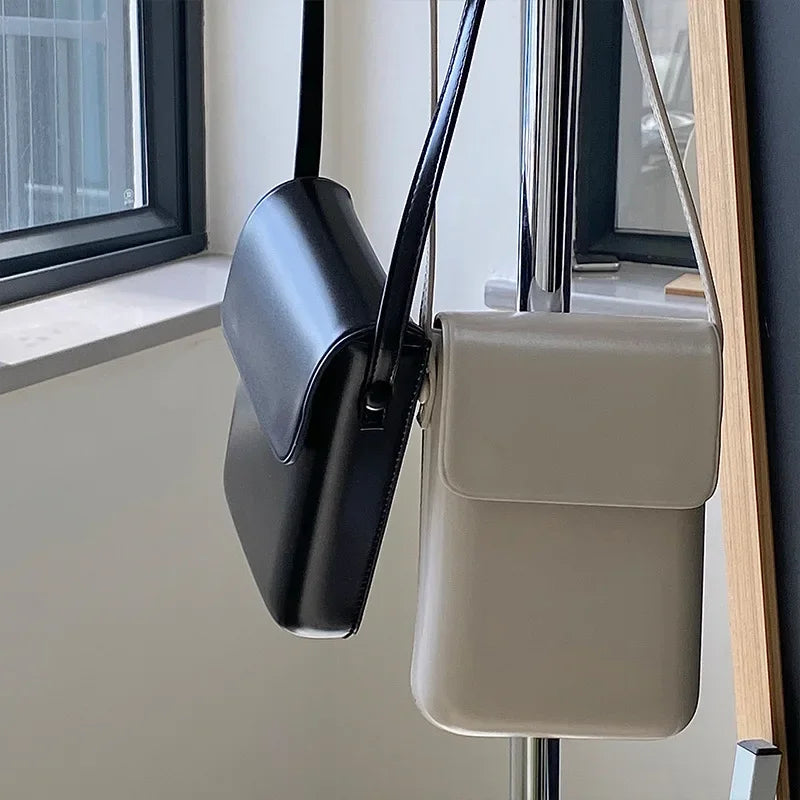 2024 Flap Crossbody Bags Women Mini PU Leather Shoulder Purses and Handbags for Girls Ladies Phone Simple Solid Bag