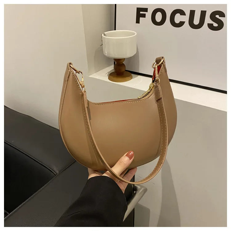 New Fashionable High-end Moon-shaped Baseball Bag Showing Luxury Women's Single Shoulder Bag Elegant lady Handbags bolso mujer