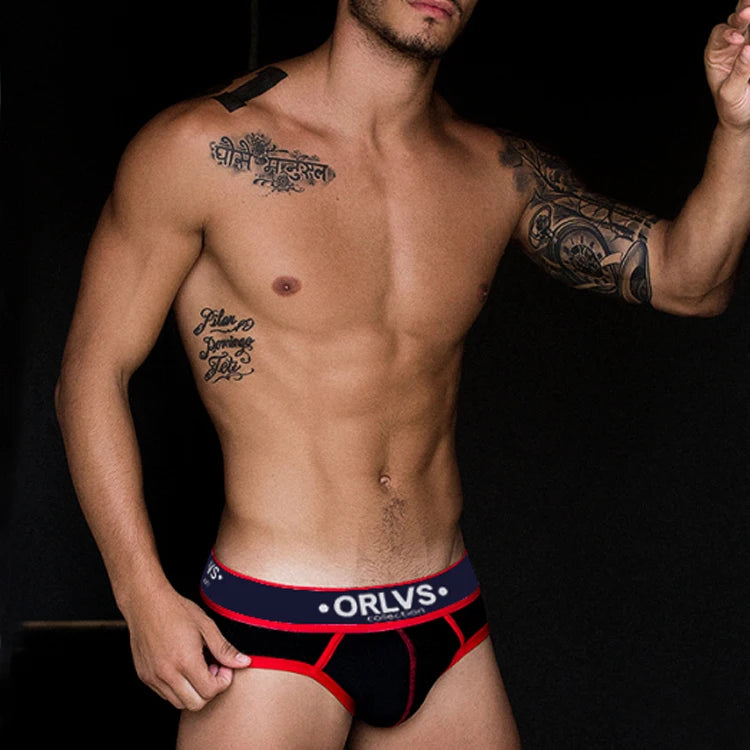 ORLVS New Cotton Comfortable Mens Briefs Underwear Shorts Male Underwear Sexy Gay Men Underwear Bikini Men Briefs Underwear Man
