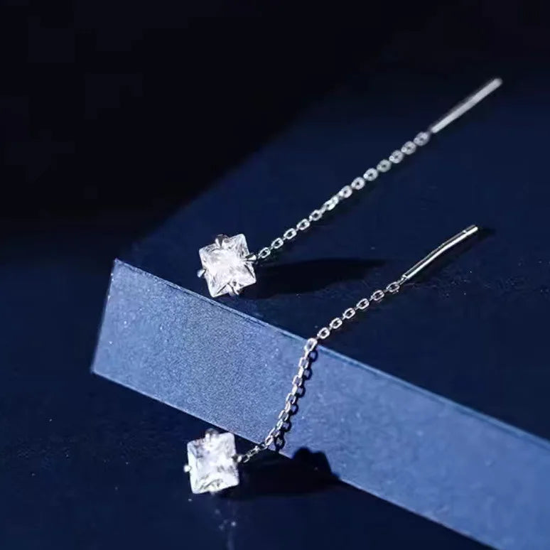 European and American Black Drop Tassel Long Earrings 2025 New Fashion Party Luxury Accessories For Womens Temperament Jewelry