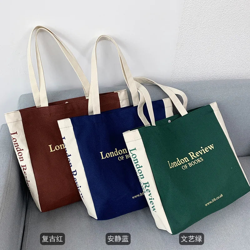 Women Canvas Shoulder Shopper Bag Cotton Cloth Eco Big Shopping Bag for Woman 2023 Girls Student Handbag Large Tote Book Bags