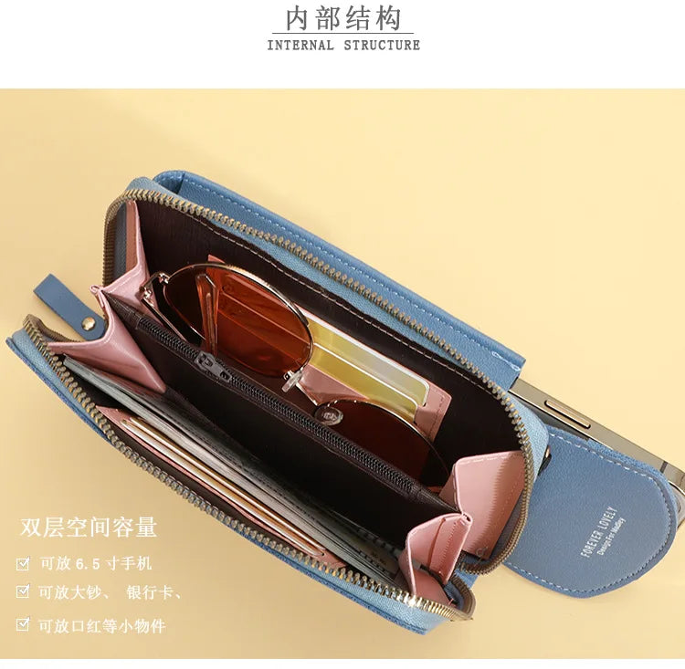 Long Women's Wallet Female Purses Tassel Coin Purse Card Holder Wallets Double Zipper Pu Leather Clutch Luxury Money Phone Bag