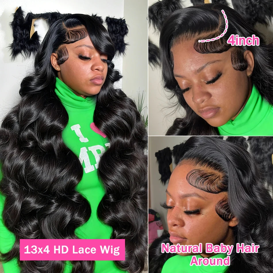 Luvin HD Transparent Body Wave Human Hair Wigs 13x6 Body Wave Lace Front Wig Human Hair Brazilian Water Wave Lace Frontal Wigs