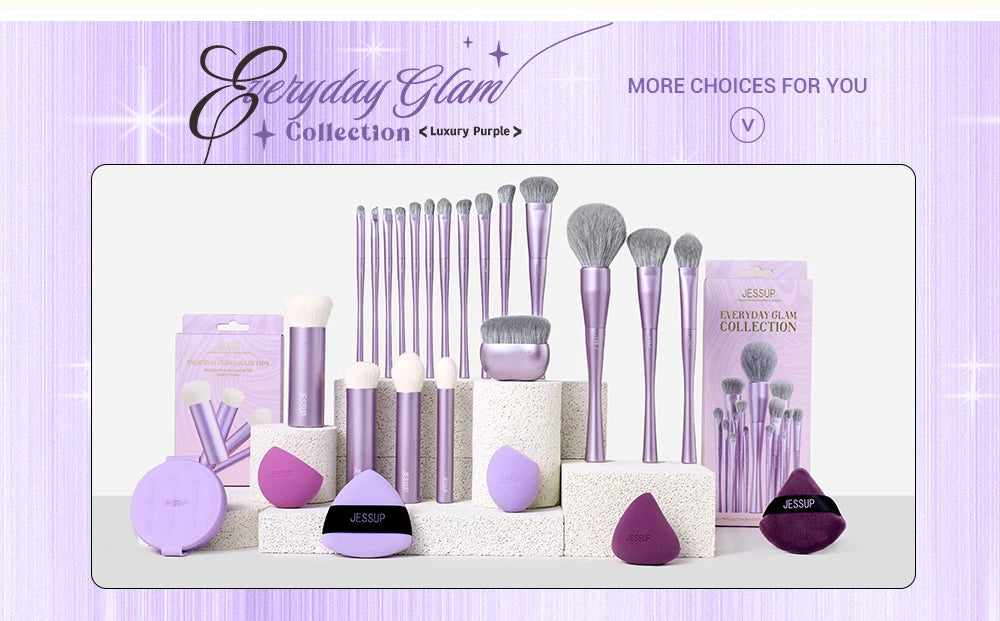 Jessup Makeup Sponge Set, 3pcs Make up Sponges for Face Foundation Concealer Contour and Blusher, Purple SP017