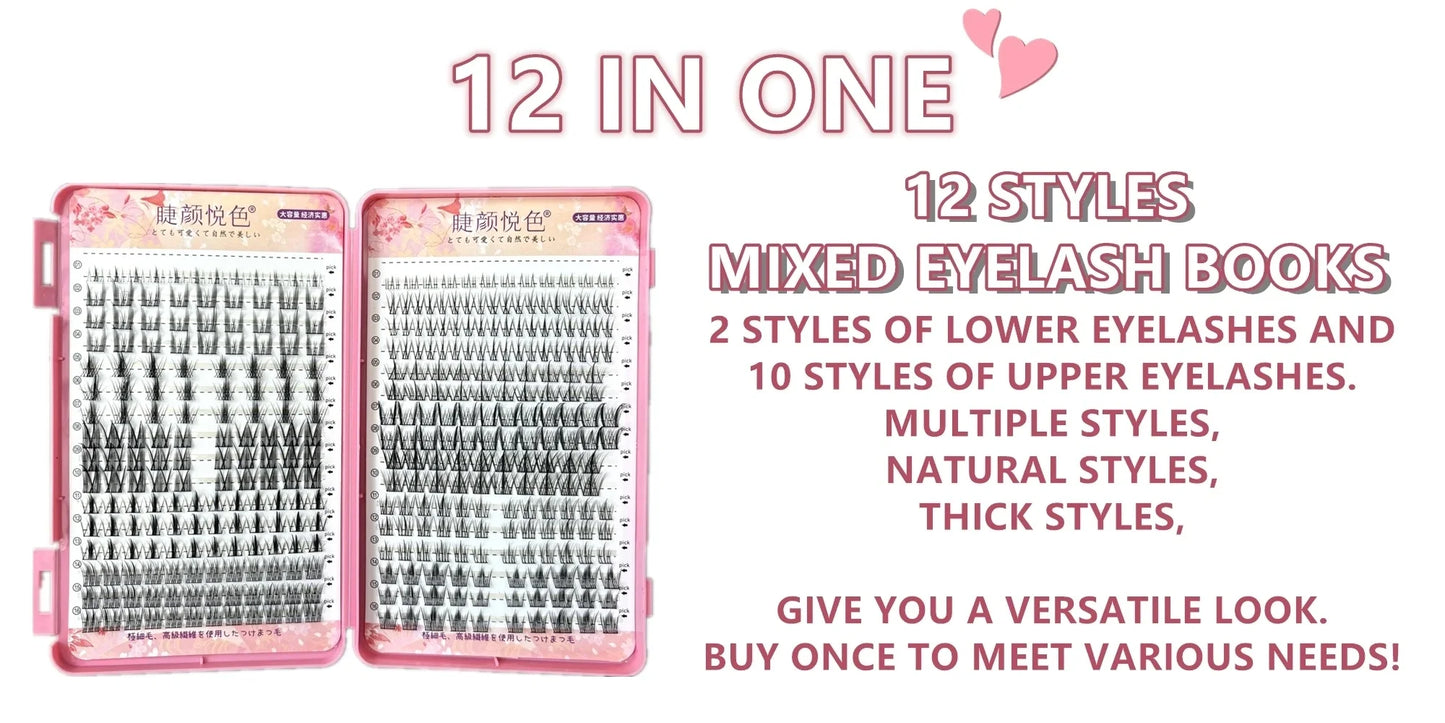 32 Rows Large Capacity Eyelashes Extension Professional Individual Cluster DIY Lashes Natural False Eyelashes Makeup Products