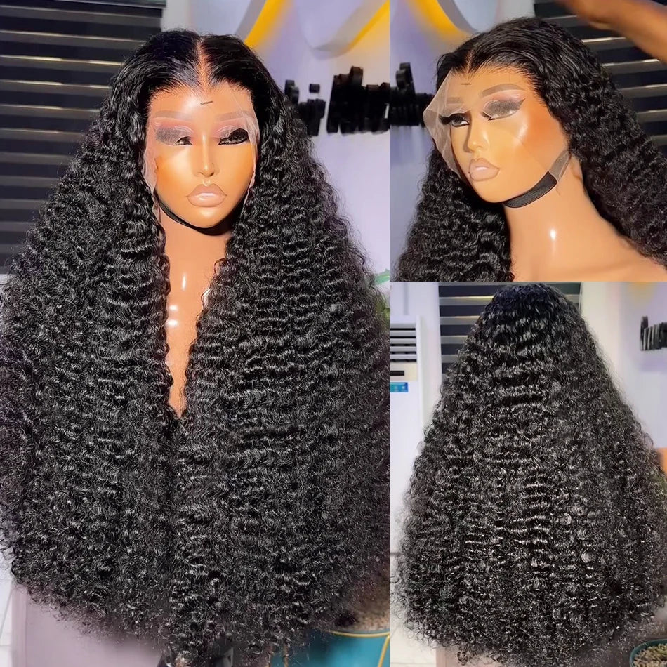Xcurly 30 40 Inch Deep Wave 13x4 HD Lace Front Wig Human Hair For Women 220 Density Loose Water Curly 13x6 Lace Frontal Wigs
