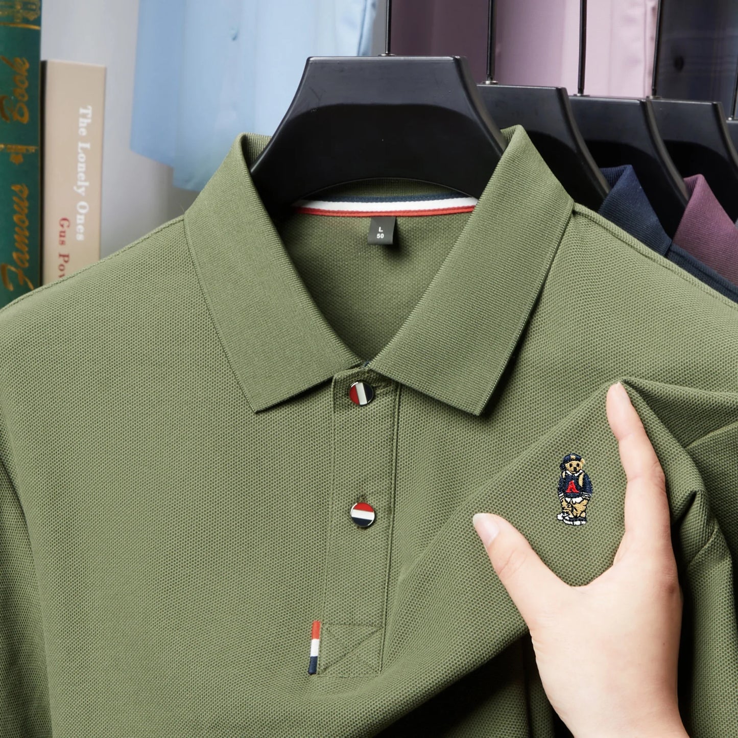 Summer hot selling men's fashionable business high-quality polo shirt, casual and comfortable pure cotton short sleeved shirt