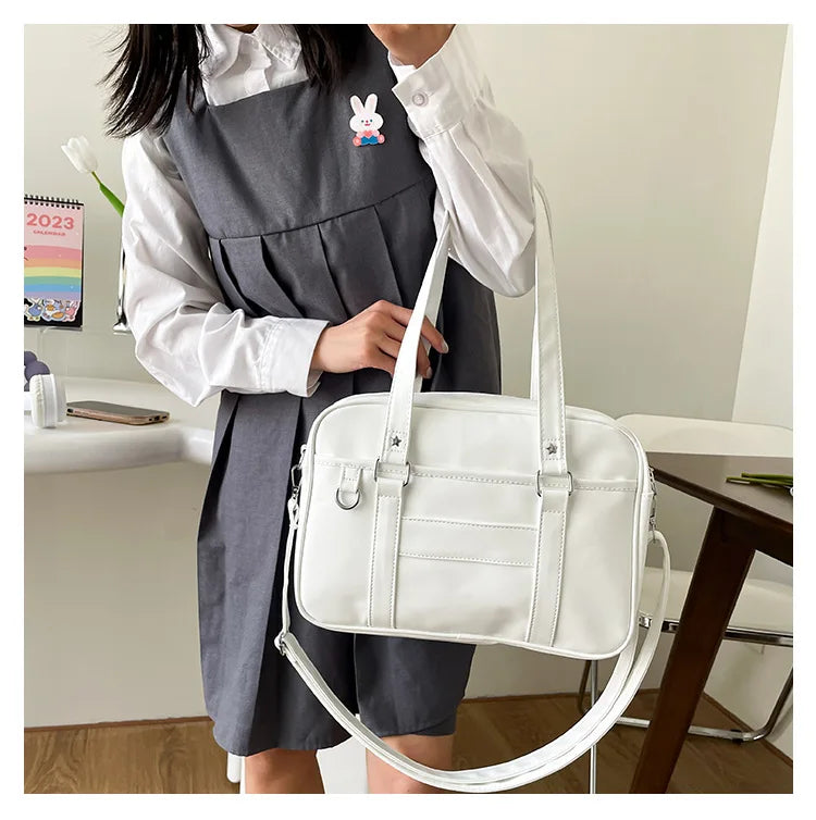 Japanese Style JK Bag Women High School Student Uniform Bag PU Leather Shoulder Bag Women Simple Handbags Crossbody Bags Itabag