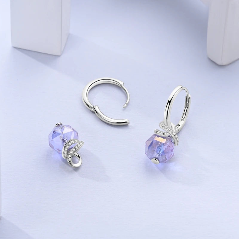2025 New 925 Sterling Silver Hoop Earrings Flowers Zircon Drop Earrings Stud For Woman Fine Birthday Wedding Party Jewelry Gifts