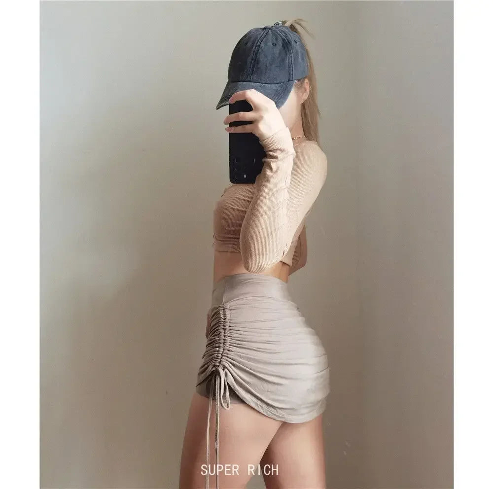 Spring Summer Women Long Sleeve Button T Shirt Female Solid Slim Sexys Casual Tee Shirt Femmes Y2k Clothes Streetwear Crop Tops