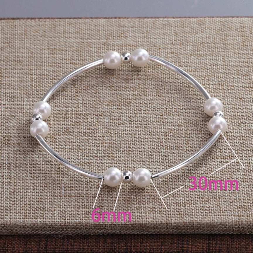 VENTFILLE 925 Sterling Silver Line Extremely fine Bracelet for Women Love Haert Bead Korean Ins Sweet Jewelry Gift Dropshipping