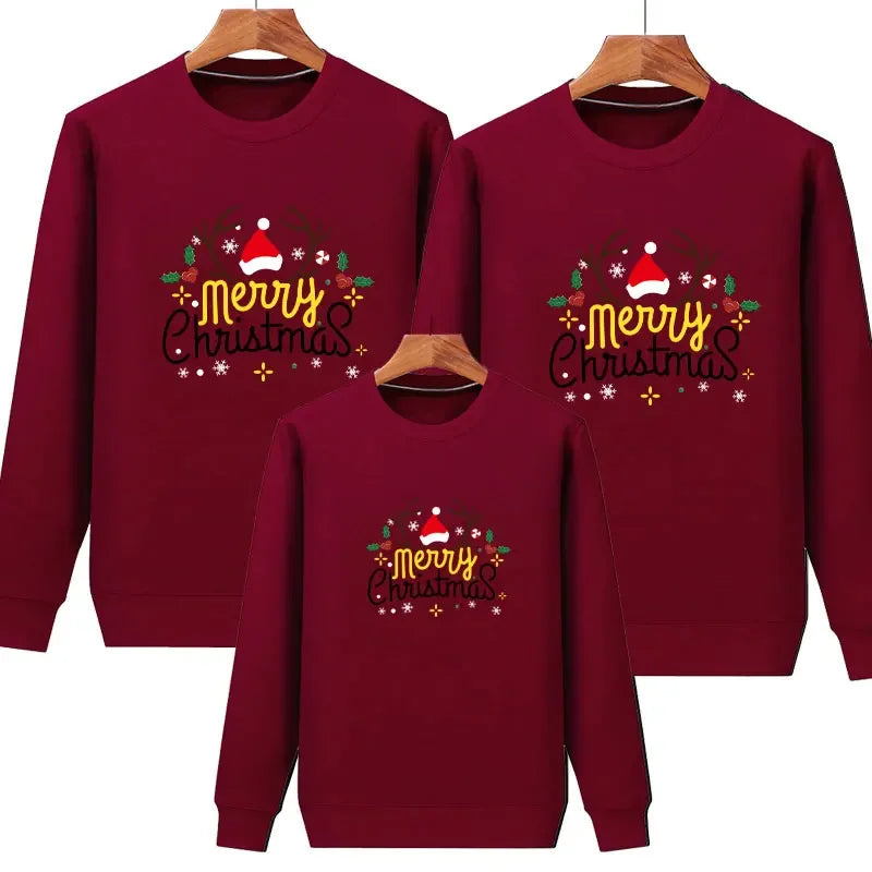 2026 Christmas Sweaters Xmas Autumn Father Mother Kids Baby Cotton Sweatshirts Baby Mommy and Me Clothes Family Matching Outfits