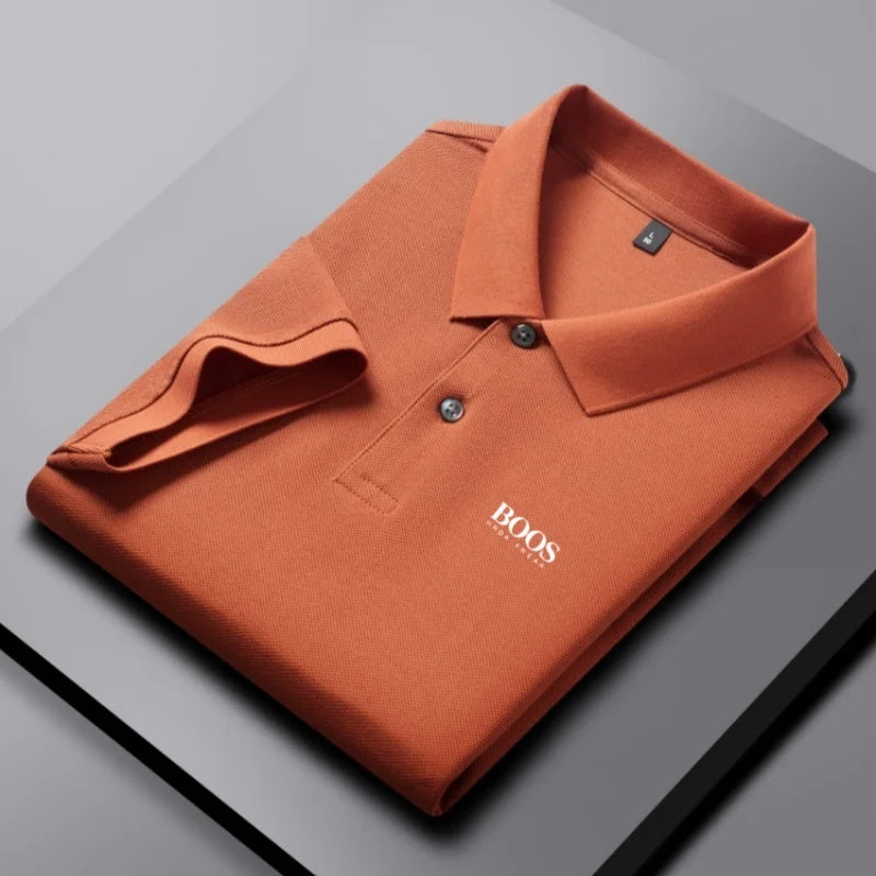 100% pure cotton high-end brand men's short sleeve polo shirt summer fashion hot selling BOSS embroidery golf top casual T-shirt