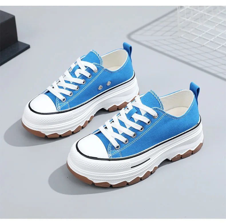 Classic Canvas Shoes Female Fashion Sneakers Women Thick Bottom Plate Shoes Heightening Casual Women's Shoes Zapatos De Mujer