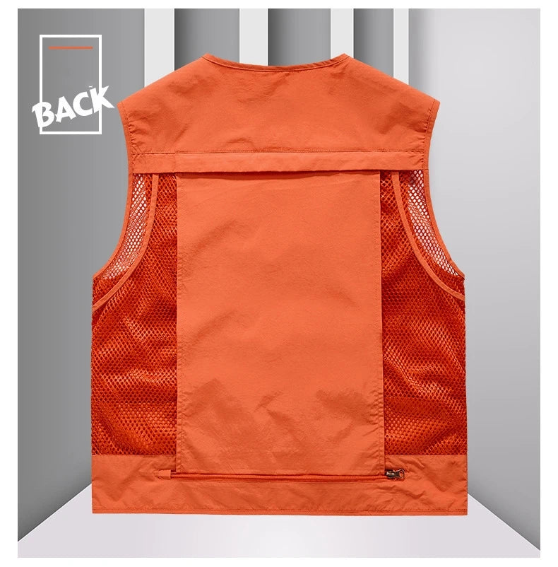 FGKKS 2023 Outdoor Leisure Vest Men's New Multi-Pocket Breathable Outdoor Sports Coat High-Quality Design Leisure Vest Men