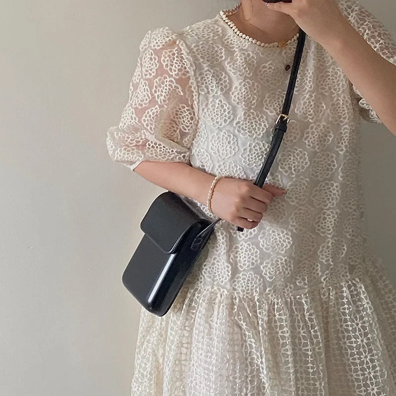 2024 Flap Crossbody Bags Women Mini PU Leather Shoulder Purses and Handbags for Girls Ladies Phone Simple Solid Bag