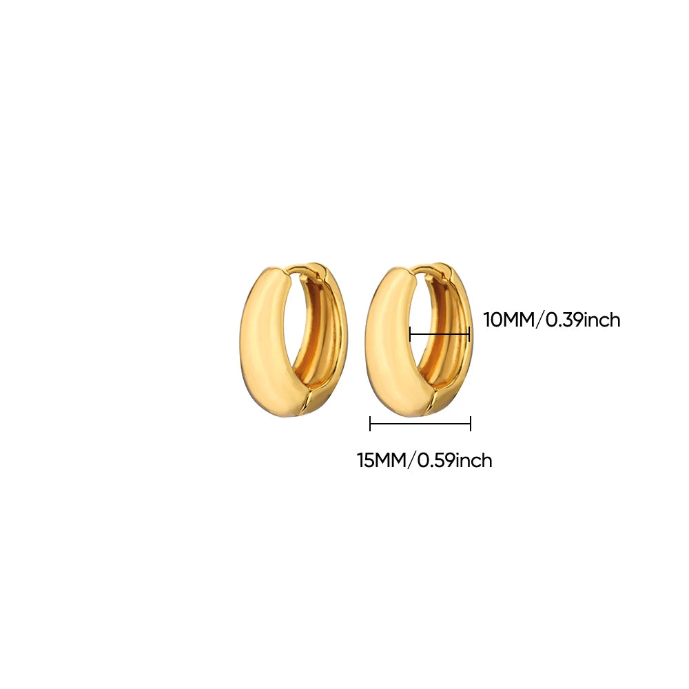 Classic Hoop Earrings for Women Girls Gold Color Chunky Stainless Steel Earrings 2025 Trend New in Minimalist Ear Jewelry aretes