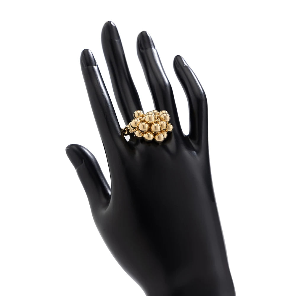 AETEEY Fashion Simple CCB Small Ball Ring for Women Men 2025 Punk Hip Hop Metal Open Finger Ring Female Jewelry Gift