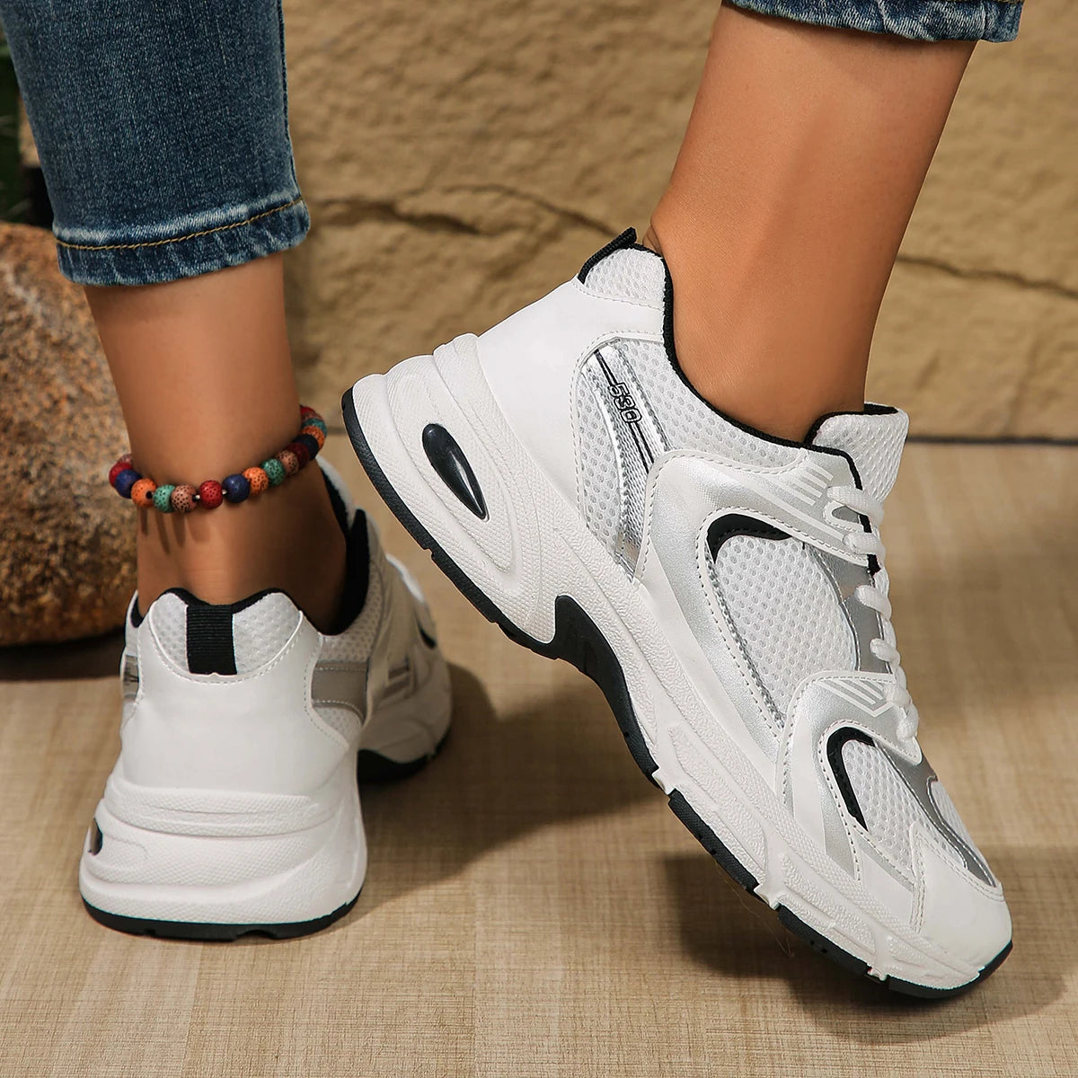 New Running Shoes Men's Breathable Sneakers Summer Light Mesh Air Cushion Women's Sneakers Outdoor Lace-up Training Shoes