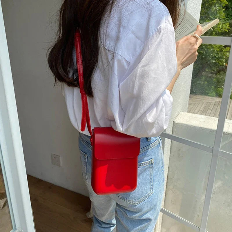 2024 Flap Crossbody Bags Women Mini PU Leather Shoulder Purses and Handbags for Girls Ladies Phone Simple Solid Bag