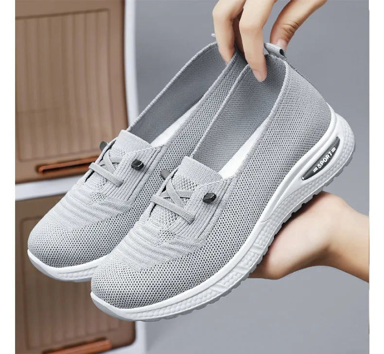 Summer Women's Sneakers Breathable Slip on Walking Shoes Mesh Low Top Womens Vulcanized Shoes Soft Sole Lightweight Women Shoes