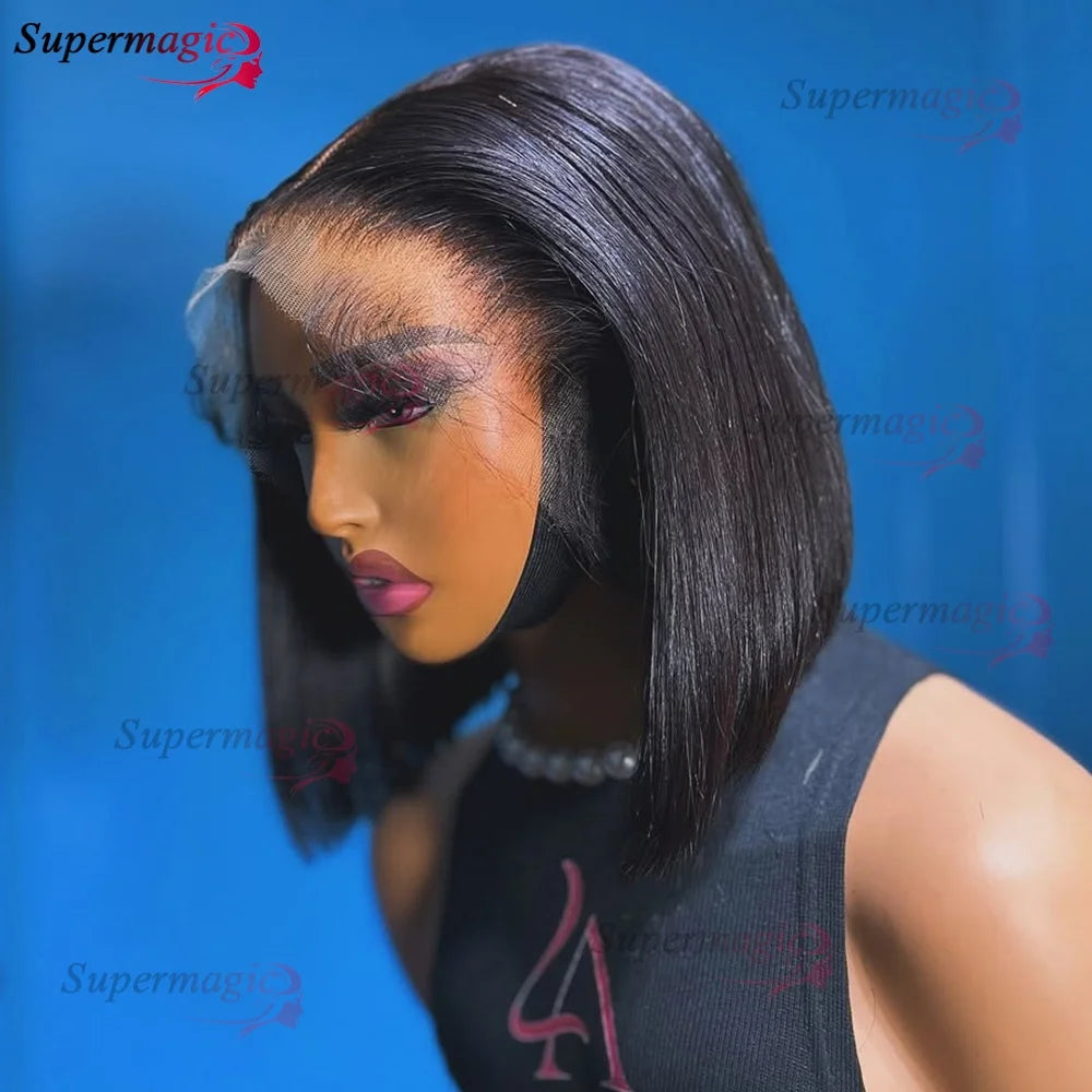 300% 10A Raw Vietnamese Transparent Lace Frontal Wig Human Hair 13x4 13x6 Bob Preplucked Bleached Knots Human Hair Wig for Women