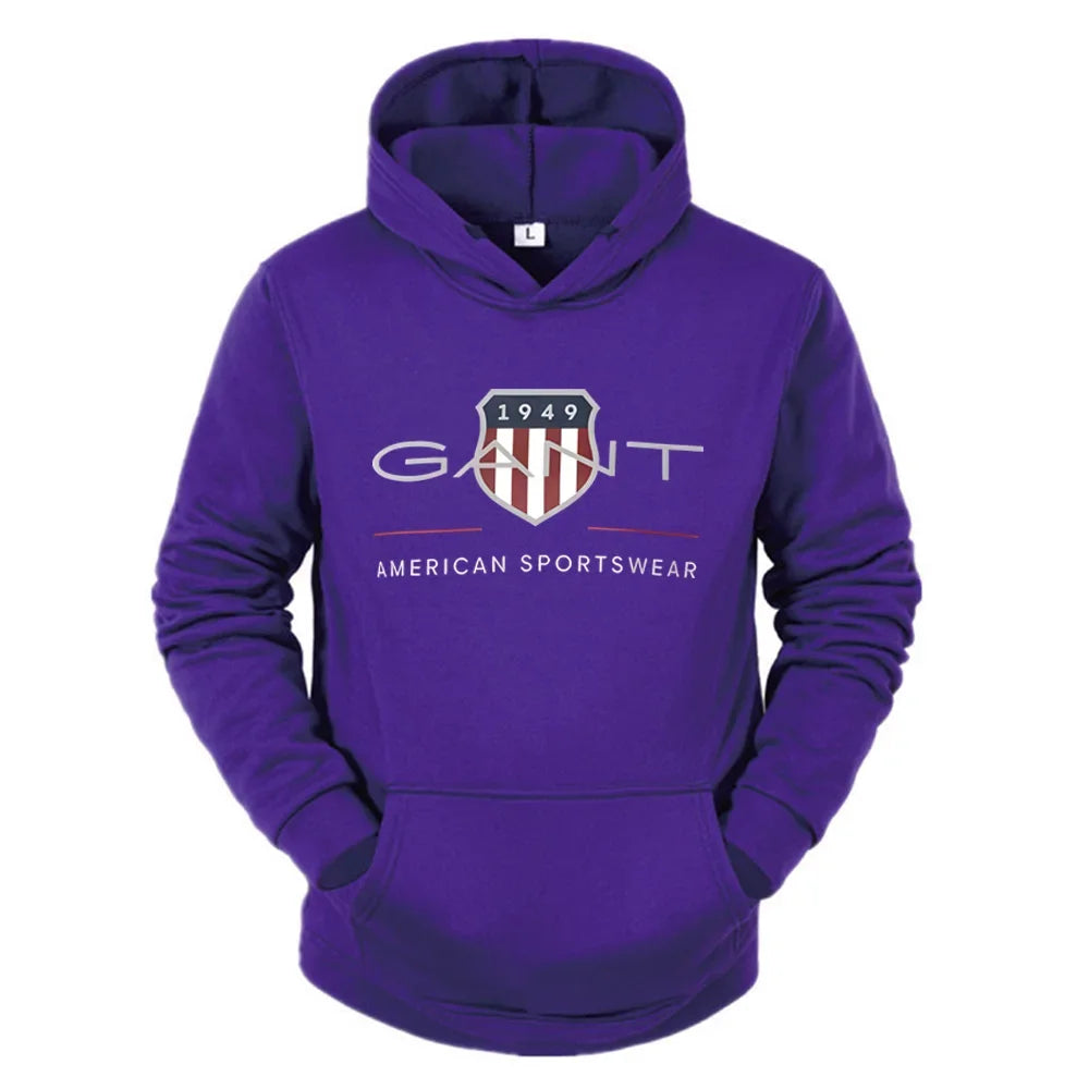 2025Solid Color Men's Hoodie Warm Men's Sweatshirt Fashion Street Casual Men's Loose Cool Sa 1949 Printed Pullover Brand Hoodie