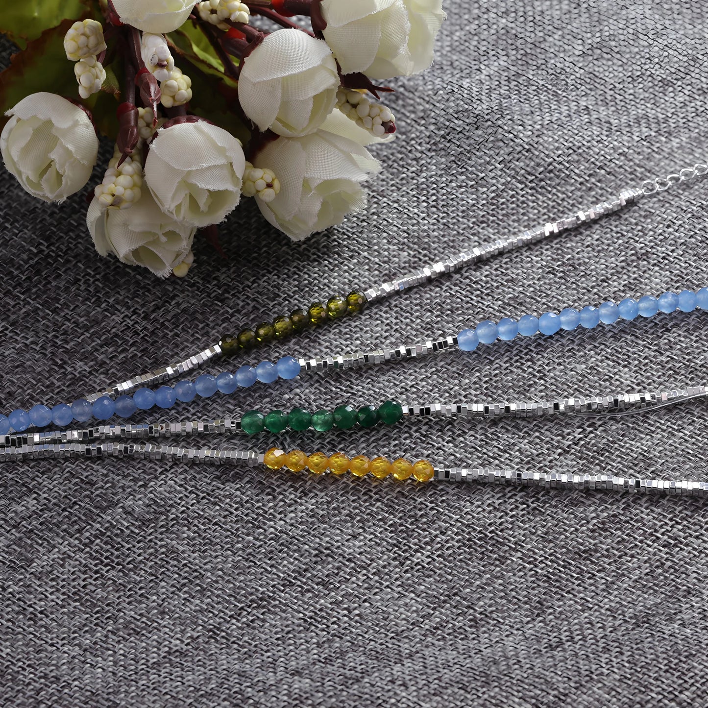 VENTFILLE 925 Sterling Silver Line Extremely fine Bracelet for Women Love Haert Bead Korean Ins Sweet Jewelry Gift Dropshipping