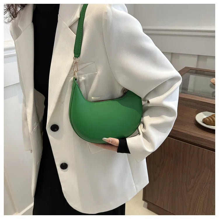 New Fashionable High-end Moon-shaped Baseball Bag Showing Luxury Women's Single Shoulder Bag Elegant lady Handbags bolso mujer