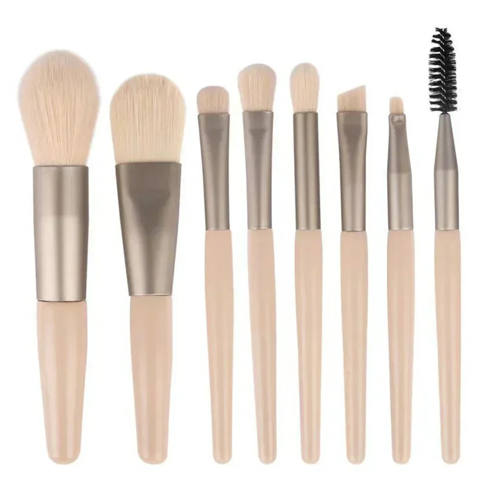 8PCS Makeup Brushes Set Eye Shadow Foundation Women Cosmetic Brush Eyeshadow Blush Beauty Soft Make Up Tools Bag