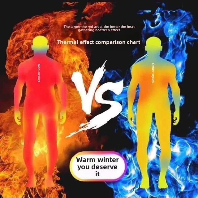 Men's Fleece Lined Thickened Long Sleeve T-Shirt round Neck Base Shirt Autumn Clothes Winter Long Sleeve Warm Underwear