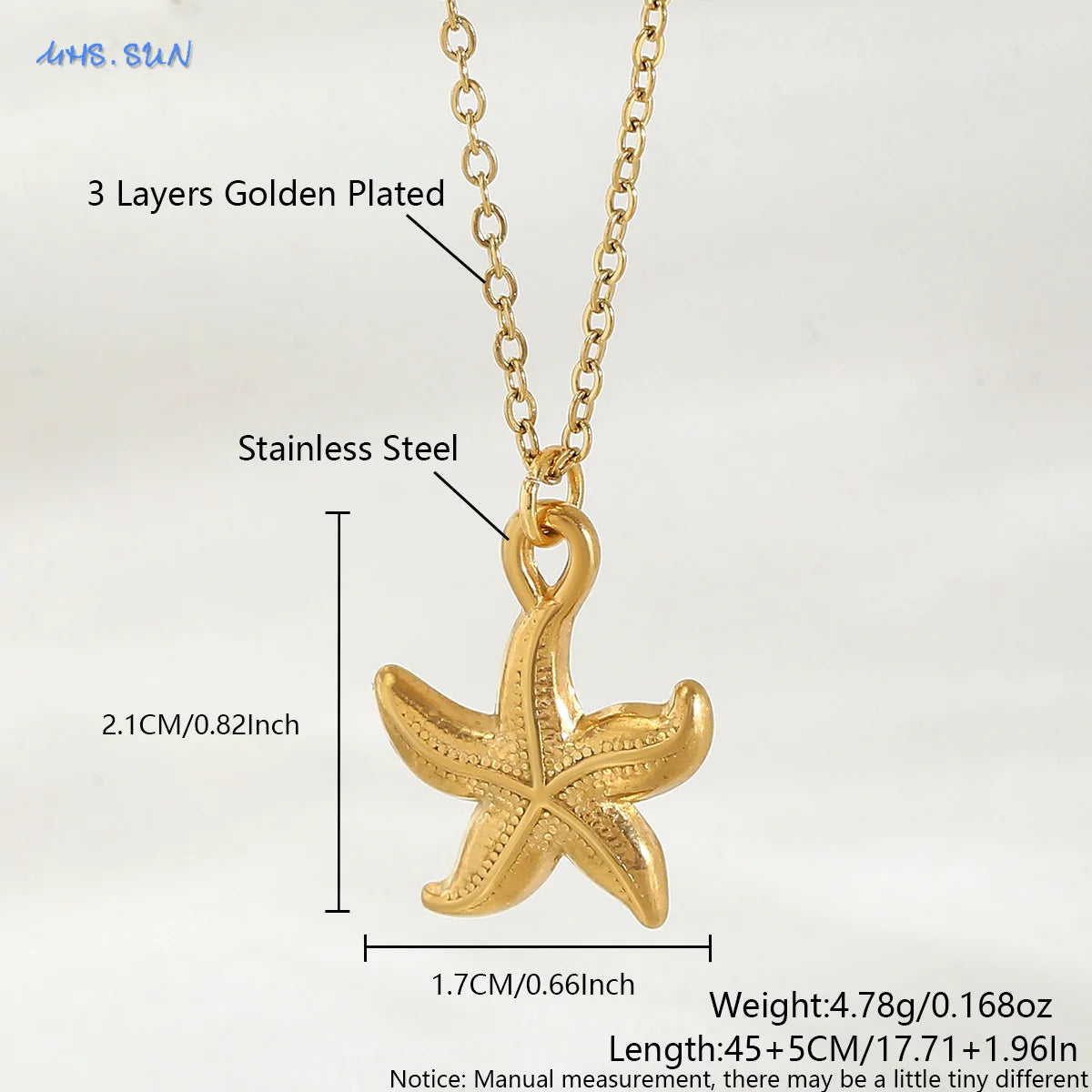 MHS.SUN Starfish Shell Conch Pendant Necklaces For Women Men Stainless Steel Trendy Chain Choker Beach Jewelry Summer Party