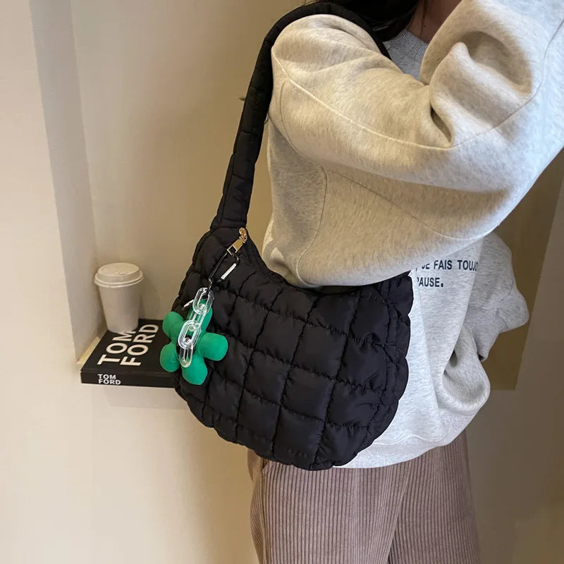 Women's Bag Korean Version Sweet Girly Style Shoulder Bag Fashion Casual Bubble Dumpling Bag Fold Cloud Bag Fashion Exquisite