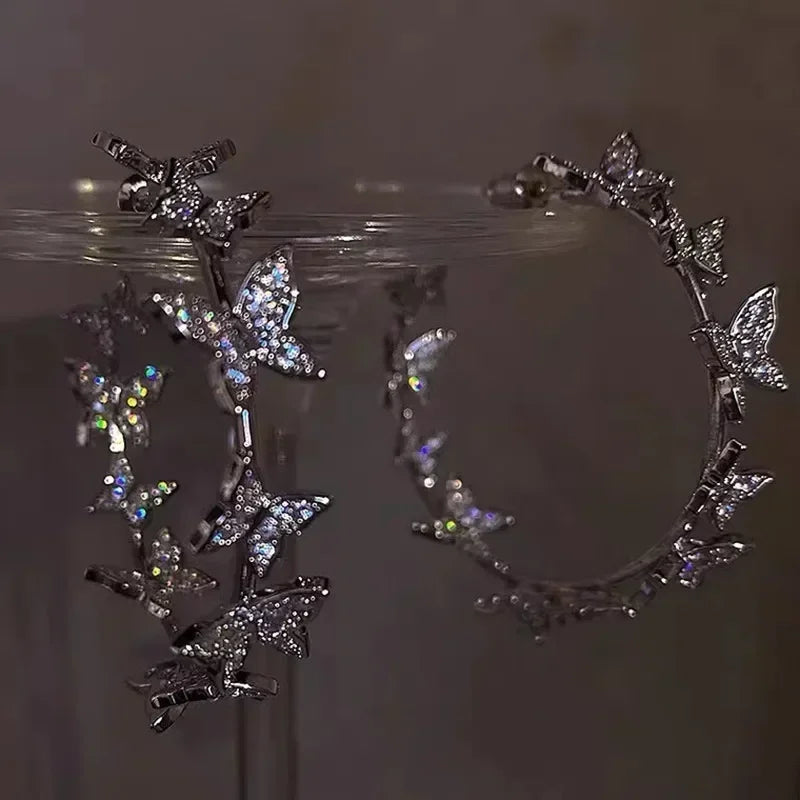 Elegant Black Lace Flower Stud 2025 Fashin Earrings for Women Girls Summer Style Party Wedding Exaggerated Black Earrings Gift