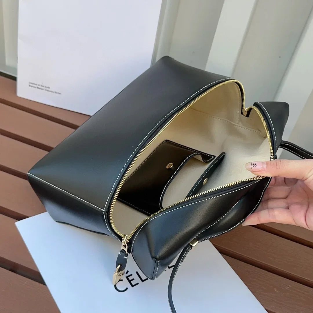 Lp27vintagecow Leather Extra Bag Casual Large Capacity Handbag Single Strap Soft Shape Autumn New Release Box Bag