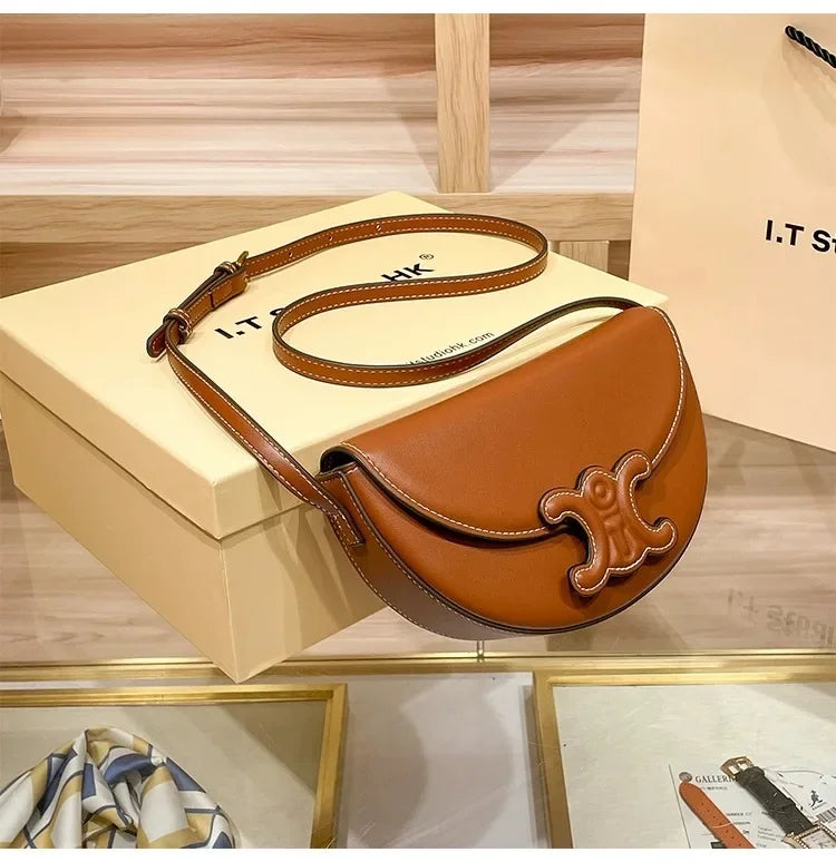 Trendy Fashionable Versatile Women's Shoulder Bag 2024 New Style Summer Collection Genuine Leather Waist Crossbody Small Bag