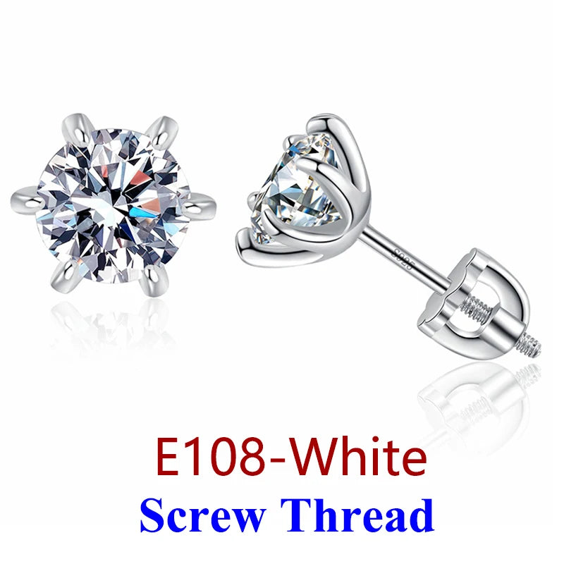 DJMAX 0.5-2ct Moissanite Diamond Stud Earrings for Women Original 925 Sterling Silver Lady's Moissanite Earring New 2025