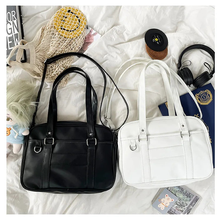 Japanese Style JK Bag Women High School Student Uniform Bag PU Leather Shoulder Bag Women Simple Handbags Crossbody Bags Itabag