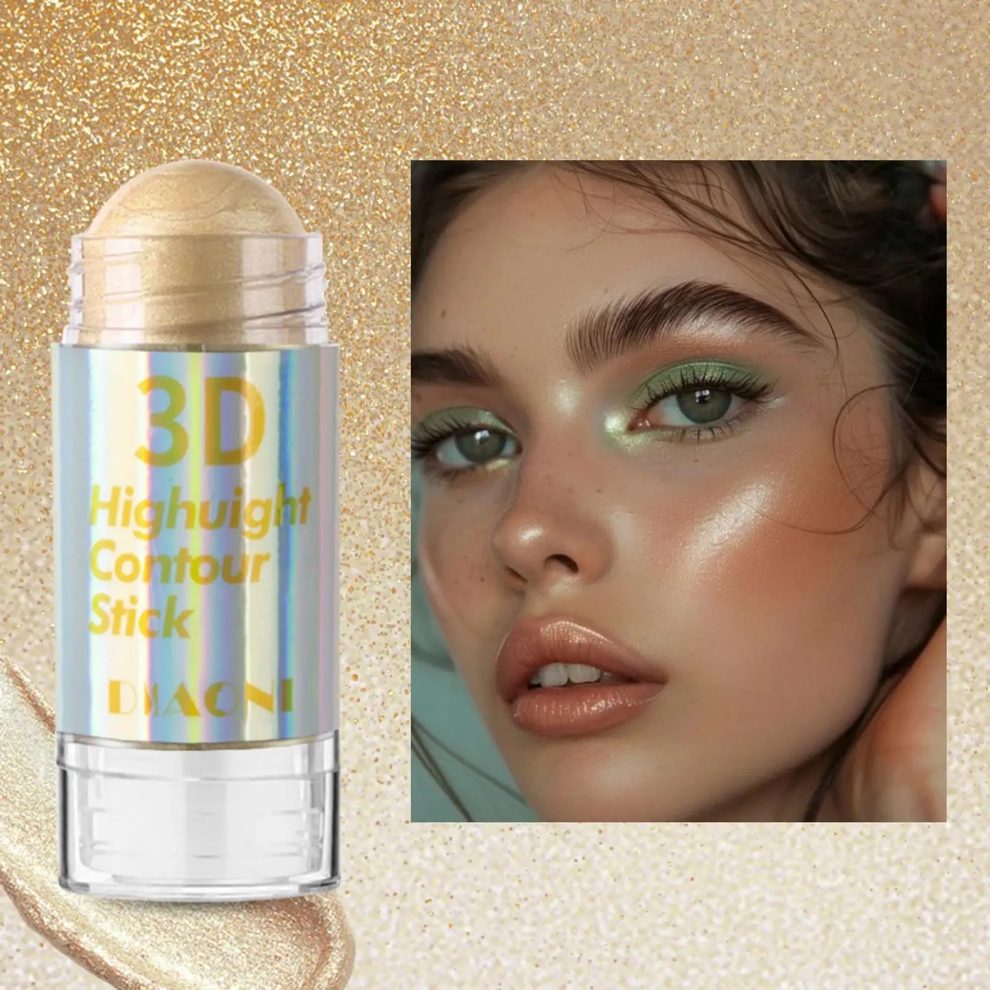 6 Colors 3D Face Brighten Highlighter Bar Cosmetic Face Contour Bronzer Shimmer Highlighter Stick Concealer Cream Makeup tool