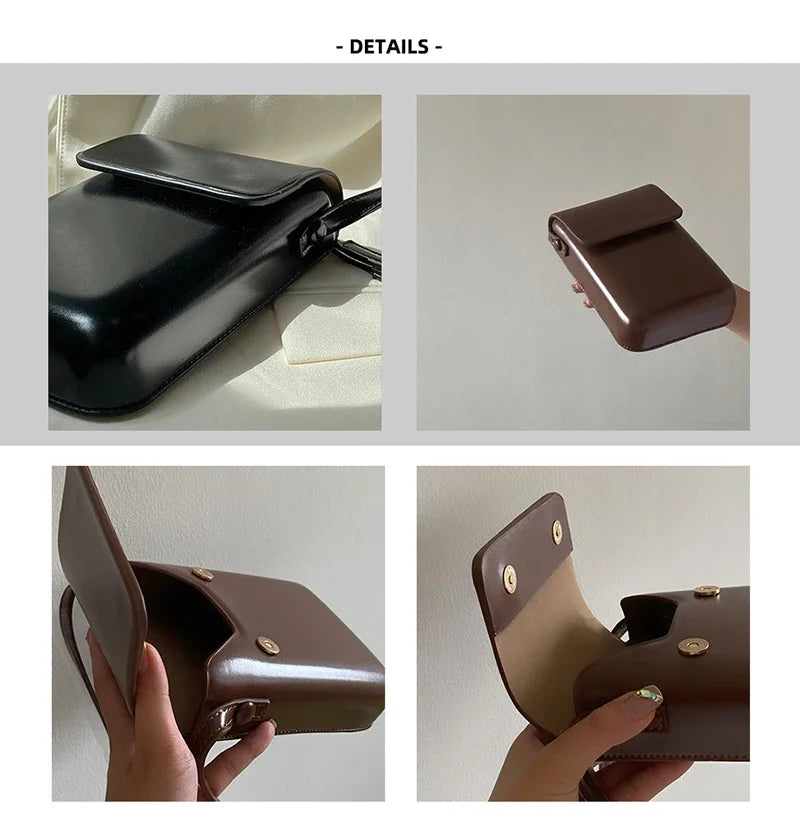 2024 Flap Crossbody Bags Women Mini PU Leather Shoulder Purses and Handbags for Girls Ladies Phone Simple Solid Bag