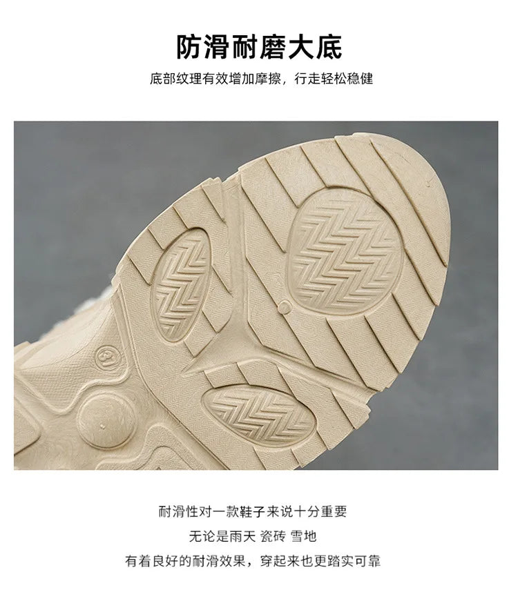 Winter New Women High Top Snow Boots Warm Plush Woman Comfortable Sneakers Waterproof Cottom Shoes Fashion Female Footwear 2025