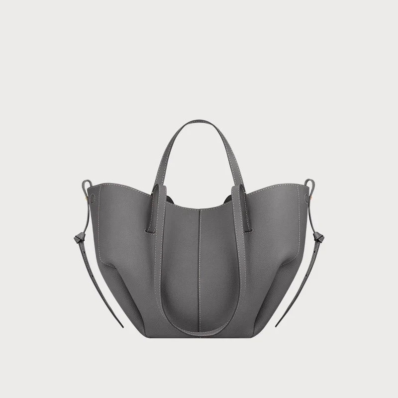 Women's large capacity leather hand-held wing bag, pleated underarm tote bag, casual and fashionable one shoulder underarm bag