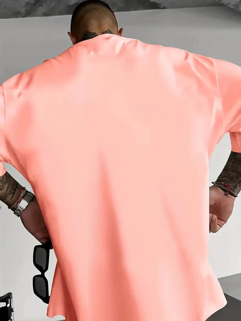 Men's 100% pure cotton fashionable casual sports loose trendy doll graffiti printed round neck short sleeved T-shirt top