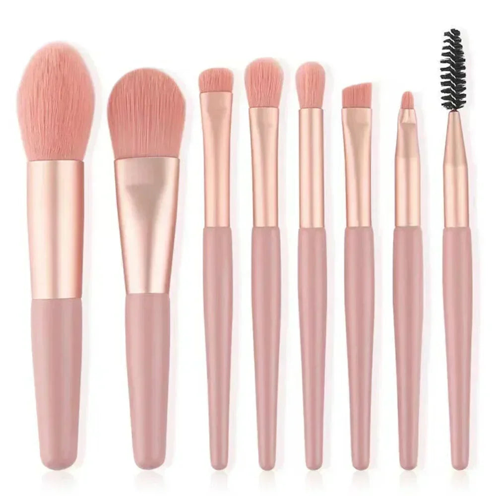8PCS Makeup Brushes Set Eye Shadow Foundation Women Cosmetic Brush Eyeshadow Blush Beauty Soft Make Up Tools Bag