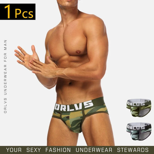 ORLVS New Cotton Comfortable Mens Briefs Underwear Shorts Male Underwear Sexy Gay Men Underwear Bikini Men Briefs Underwear Man