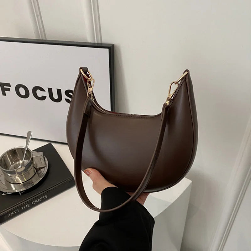 New Fashionable High-end Moon-shaped Baseball Bag Showing Luxury Women's Single Shoulder Bag Elegant lady Handbags bolso mujer