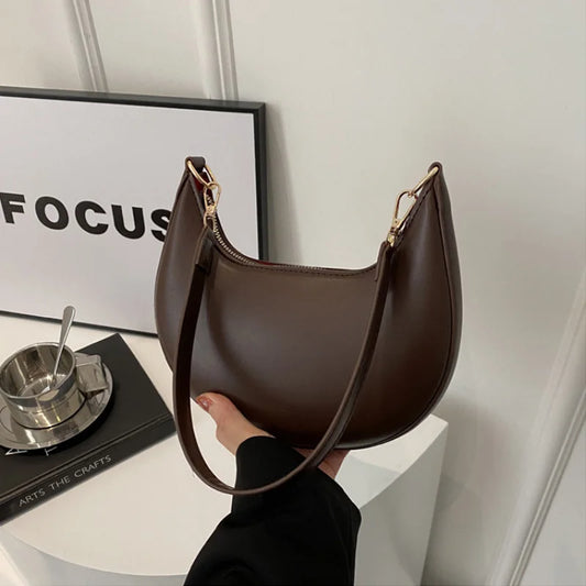 New Fashionable High-end Moon-shaped Baseball Bag Showing Luxury Women's Single Shoulder Bag Elegant lady Handbags bolso mujer