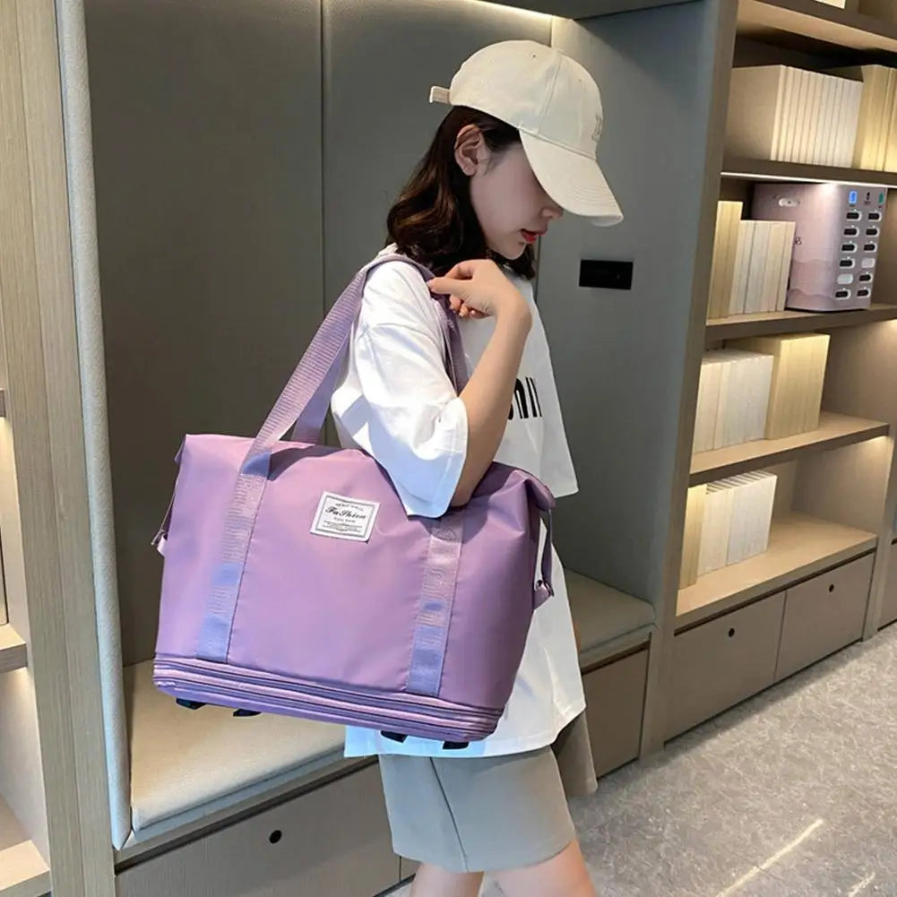 Travel Portable Large Capacity Detachable Universal Wheel Storage Bag Check-In Bag with Wheel Double Layer Carry-On Bag