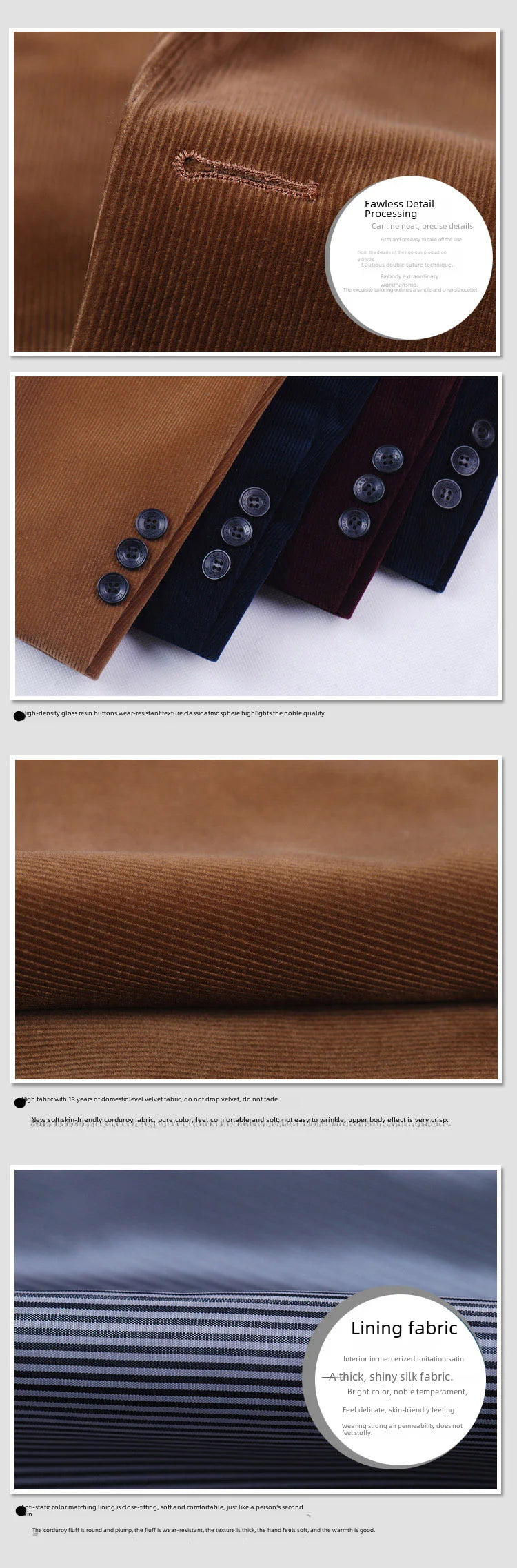 Autumn/winter New Korean Style Business Casual Corduroy Suit For Men Youth Fashion Slimming Western-style Clothes