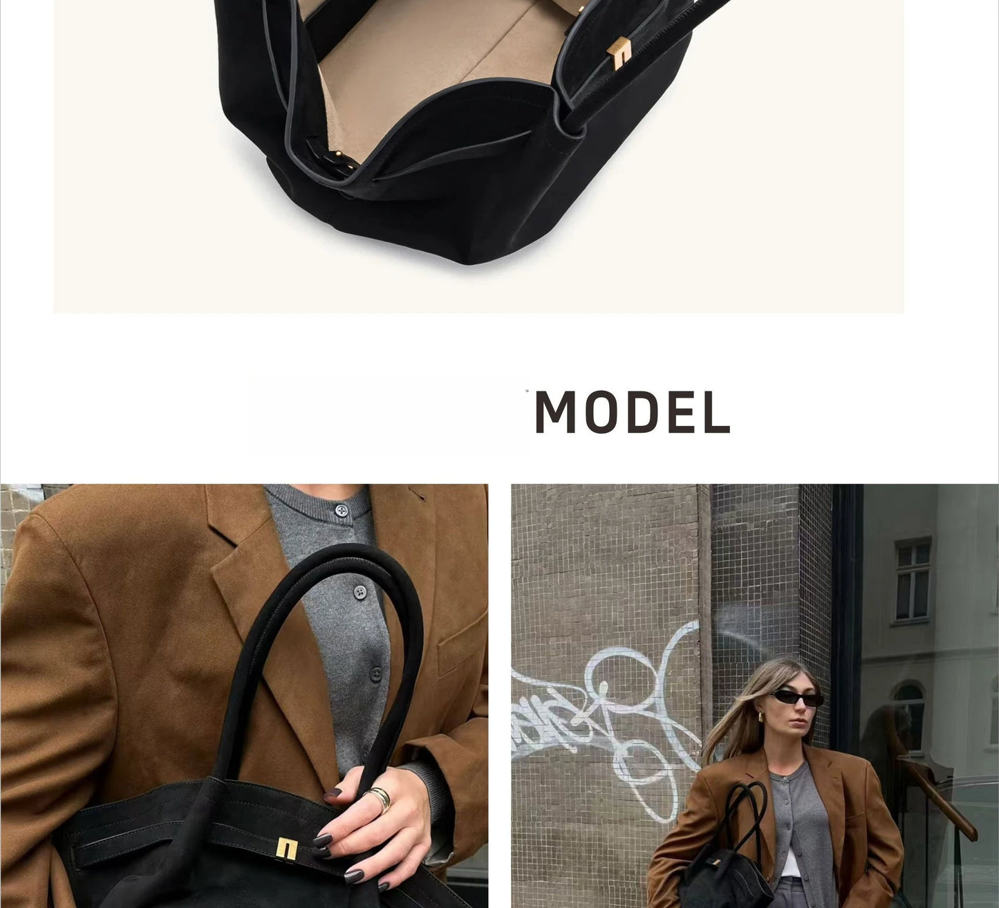 JW Pei Dumpling Bag Suede Shoulder Crossbody Underarm Bag Niche Design Fashion Handbag Tote Bag